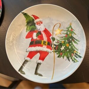 Pottery Barn Jolly Santa Salad Plates-8